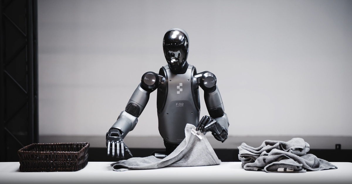 Figure Helix humanoid robot folding towels in an autonomous laundry demonstration